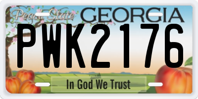 GA license plate PWK2176