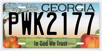 GA license plate PWK2177