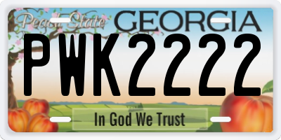 GA license plate PWK2222