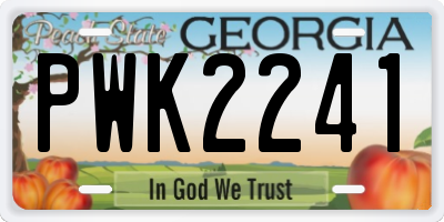 GA license plate PWK2241