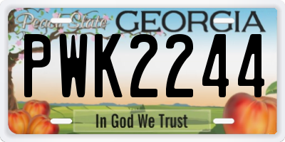 GA license plate PWK2244