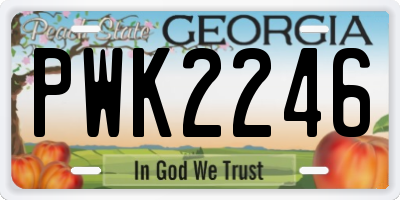 GA license plate PWK2246