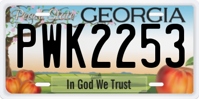 GA license plate PWK2253
