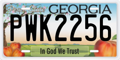 GA license plate PWK2256