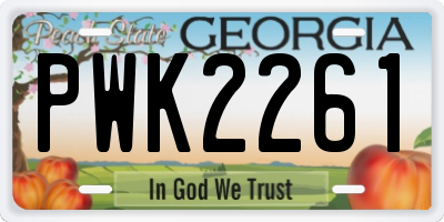 GA license plate PWK2261