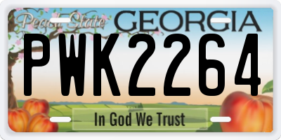 GA license plate PWK2264