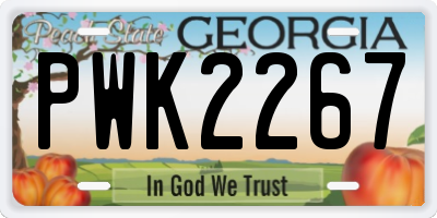 GA license plate PWK2267