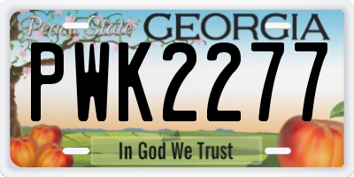 GA license plate PWK2277