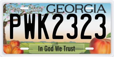GA license plate PWK2323