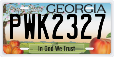 GA license plate PWK2327