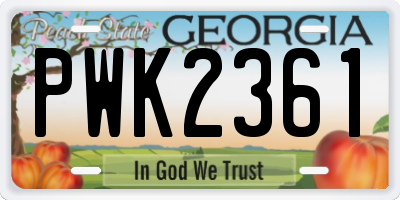 GA license plate PWK2361
