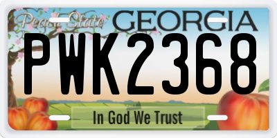 GA license plate PWK2368
