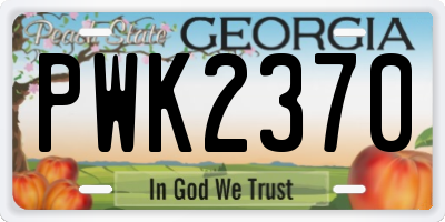 GA license plate PWK2370