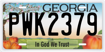 GA license plate PWK2379