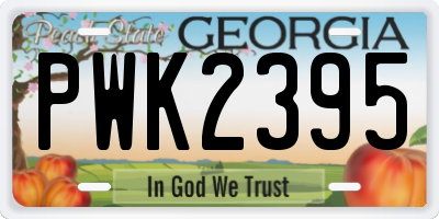 GA license plate PWK2395