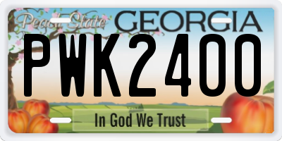 GA license plate PWK2400