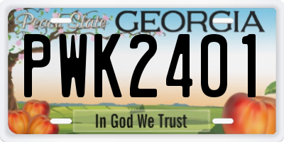 GA license plate PWK2401
