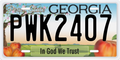 GA license plate PWK2407