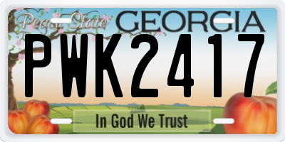 GA license plate PWK2417