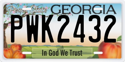 GA license plate PWK2432