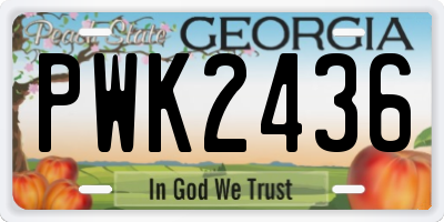 GA license plate PWK2436
