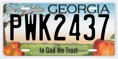 GA license plate PWK2437