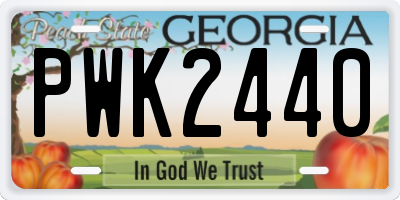 GA license plate PWK2440