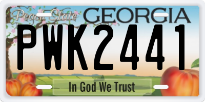 GA license plate PWK2441