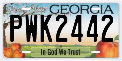 GA license plate PWK2442