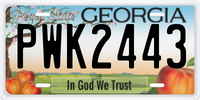 GA license plate PWK2443