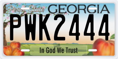 GA license plate PWK2444