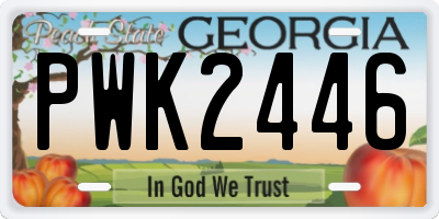 GA license plate PWK2446