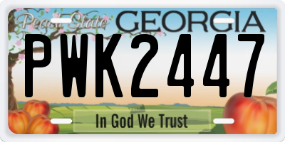 GA license plate PWK2447