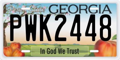 GA license plate PWK2448