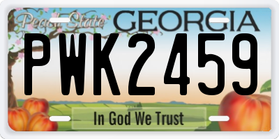 GA license plate PWK2459