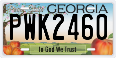 GA license plate PWK2460