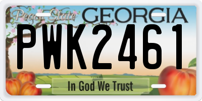 GA license plate PWK2461