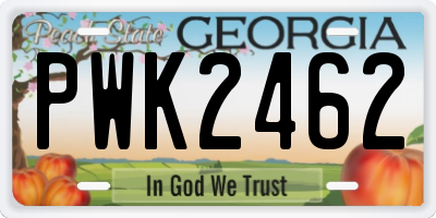 GA license plate PWK2462