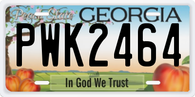 GA license plate PWK2464