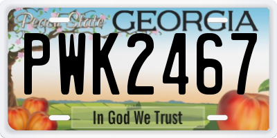 GA license plate PWK2467