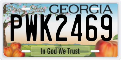 GA license plate PWK2469