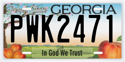 GA license plate PWK2471