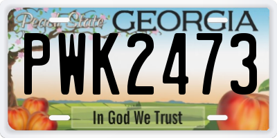GA license plate PWK2473