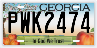 GA license plate PWK2474