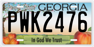 GA license plate PWK2476