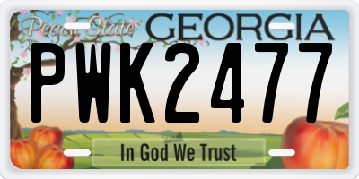 GA license plate PWK2477