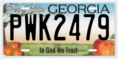 GA license plate PWK2479