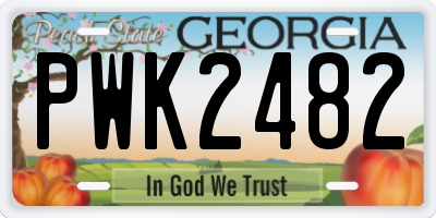 GA license plate PWK2482