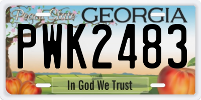 GA license plate PWK2483