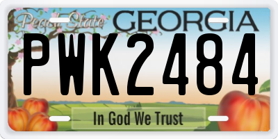 GA license plate PWK2484
